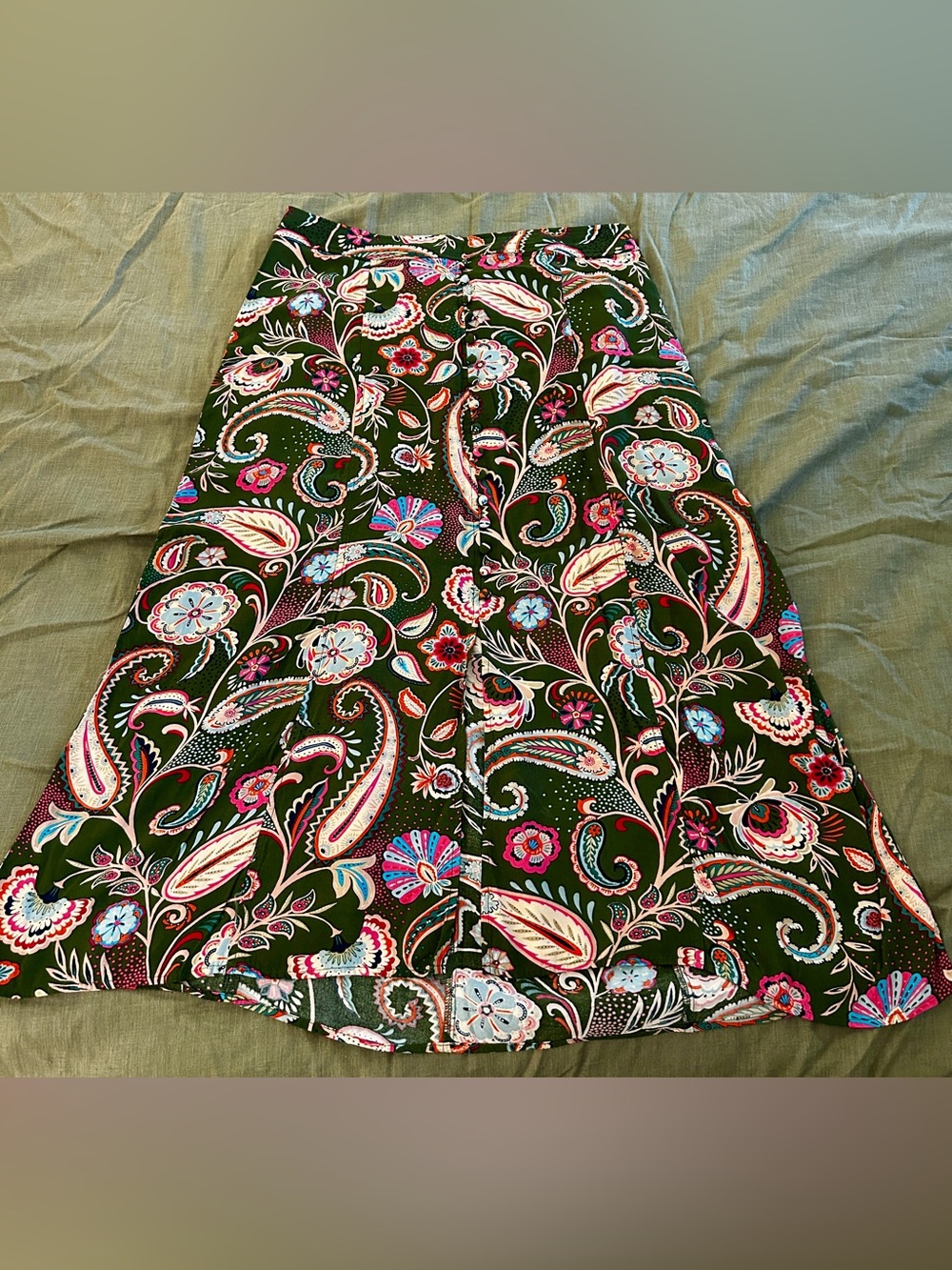 Loft Floral Paisley A-Line Skirt